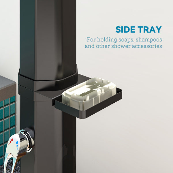 Solar heated shower