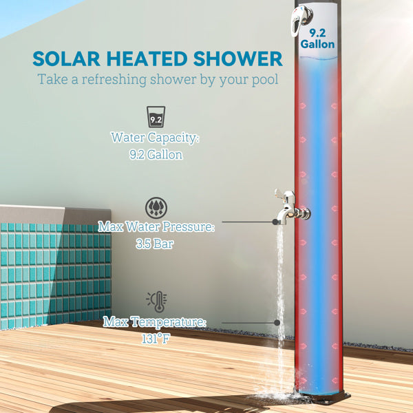 Solar heated shower