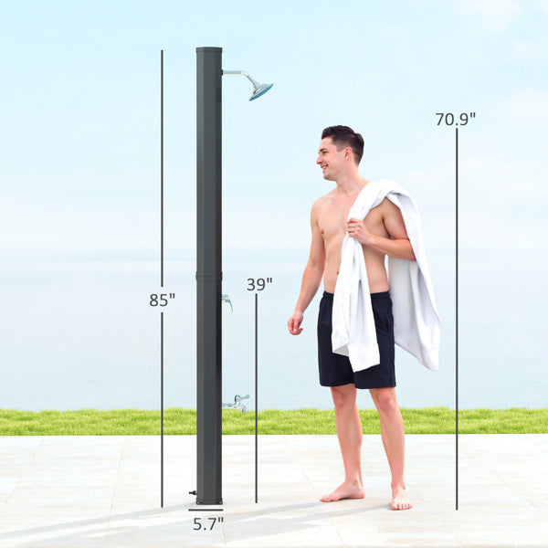 Solar heated shower